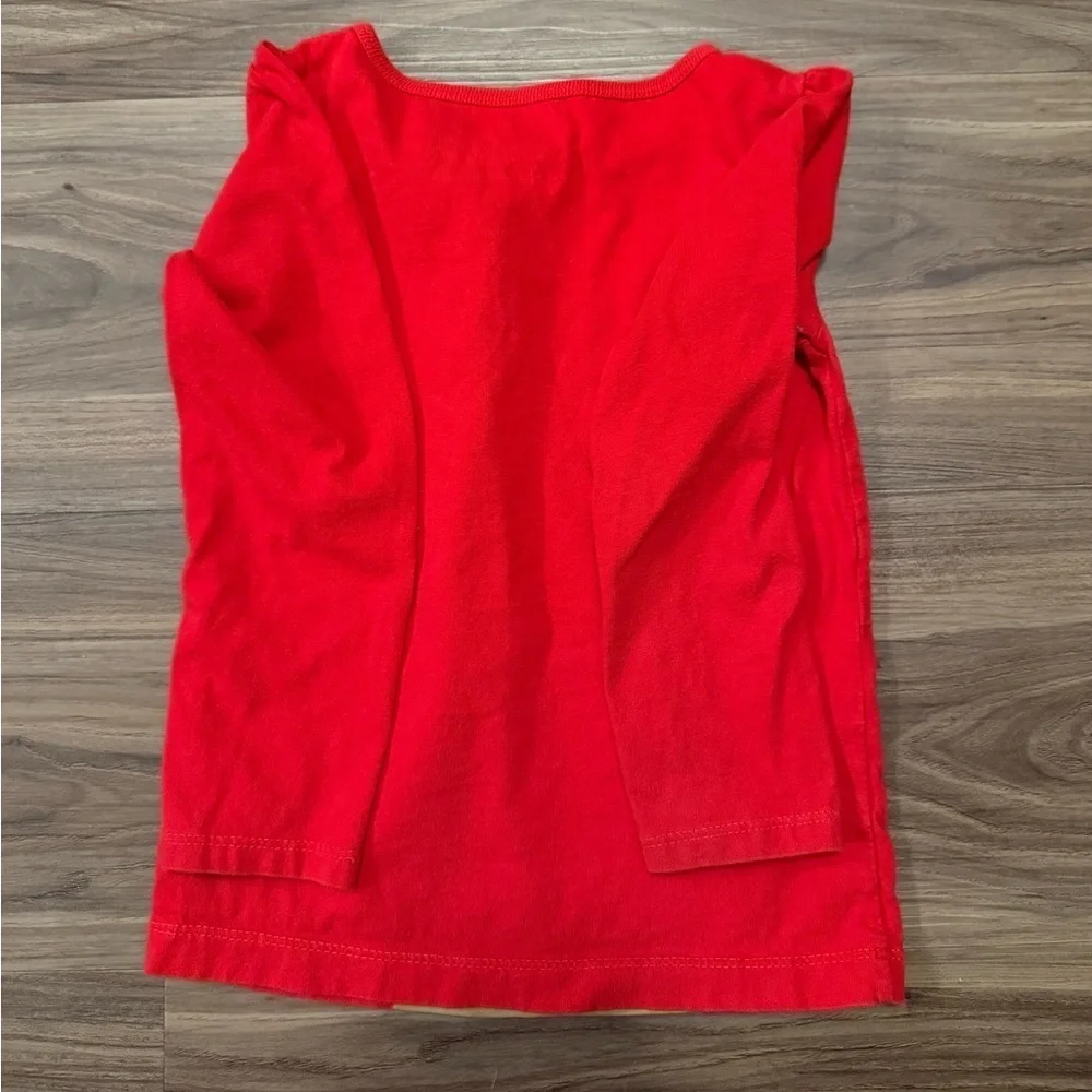 Carter's Red Long Sleeve Tee with Reindeer Design size 4T